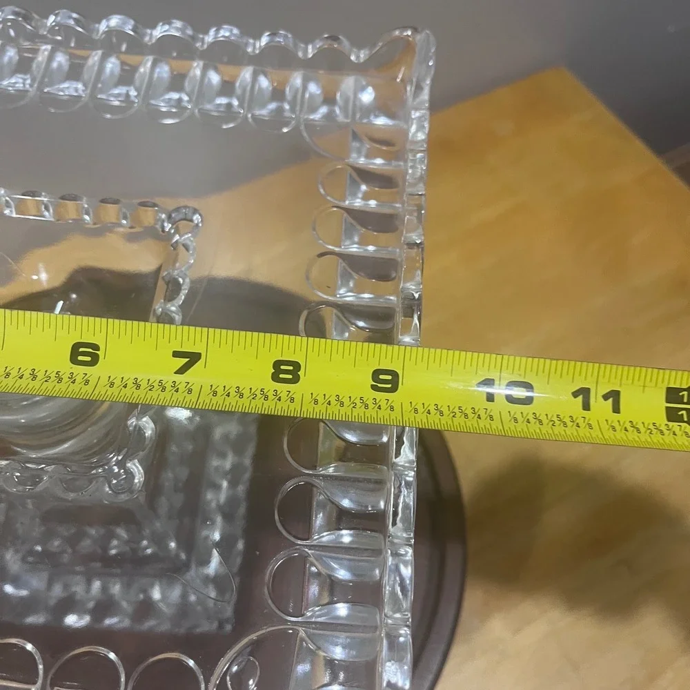 Vtg Adams & Co EAPG Crystal Wedding Cake Stand 1890s Victorian Clear Glass